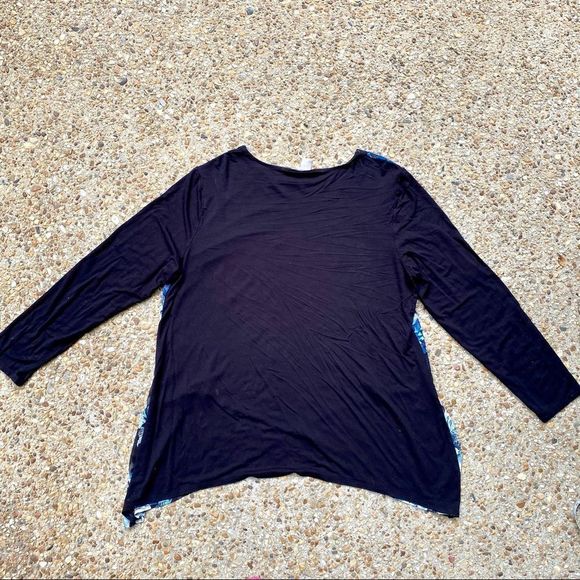 Chico's Floral Double Front Layered Long Sleeve Tunic Blouse Size 3 XL 16 - Picture 8 of 9